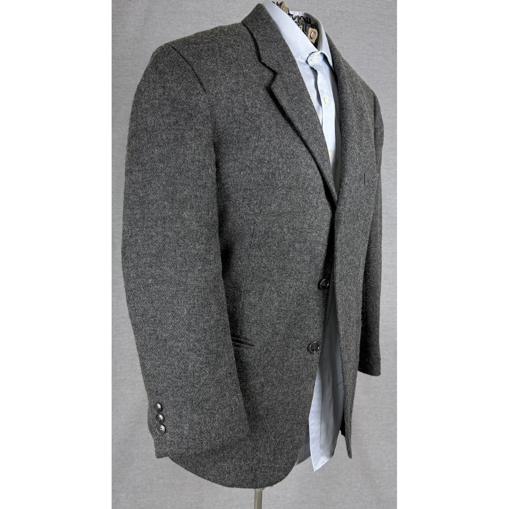 Barrington Mens 42S Wool Blazer Charcoal Gray Heather Two Button Sport Coat 42 S